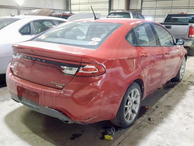 1C3CDFBH6DD648596 - 2013 DODGE DART SXT RED photo 4