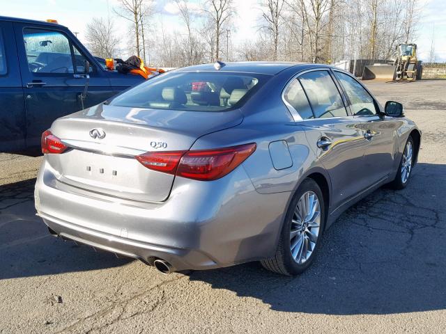 JN1EV7APXJM364841 - 2018 INFINITI Q50 LUXE GRAY photo 4