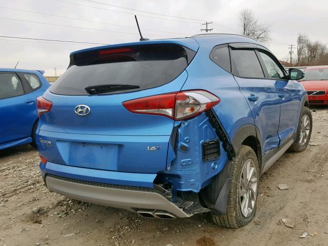 KM8J33A24HU318765 - 2017 HYUNDAI TUCSON LIM BLUE photo 4