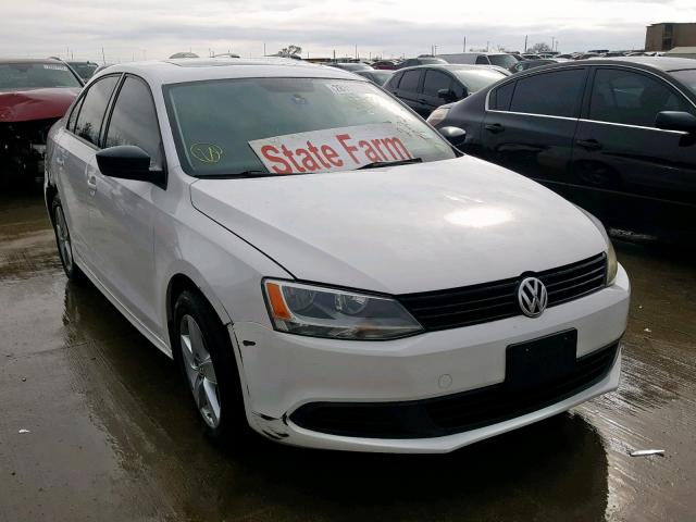 3VW1K7AJ5CM339205 - 2012 VOLKSWAGEN JETTA BASE WHITE photo 1