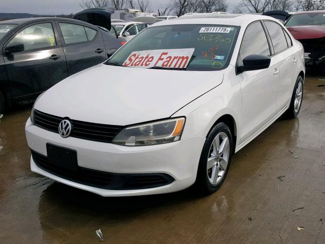 3VW1K7AJ5CM339205 - 2012 VOLKSWAGEN JETTA BASE WHITE photo 2