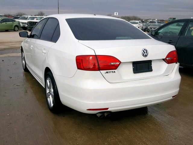 3VW1K7AJ5CM339205 - 2012 VOLKSWAGEN JETTA BASE WHITE photo 3