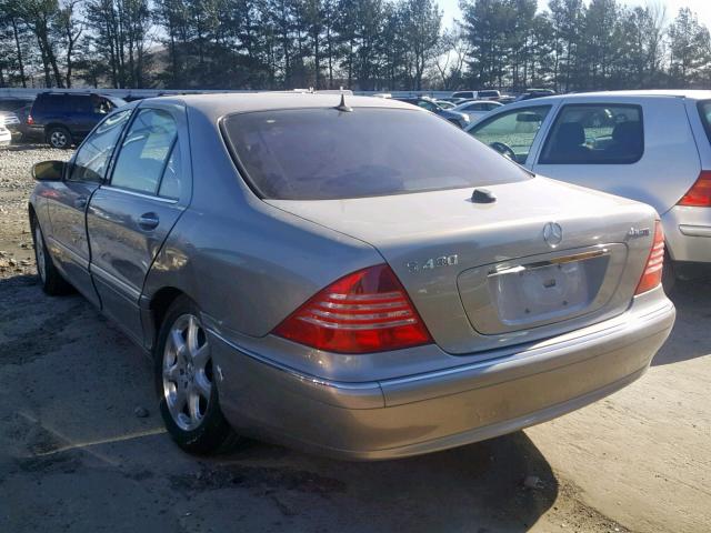 WDBNG83J85A438589 - 2005 MERCEDES-BENZ S 430 4MAT GRAY photo 3