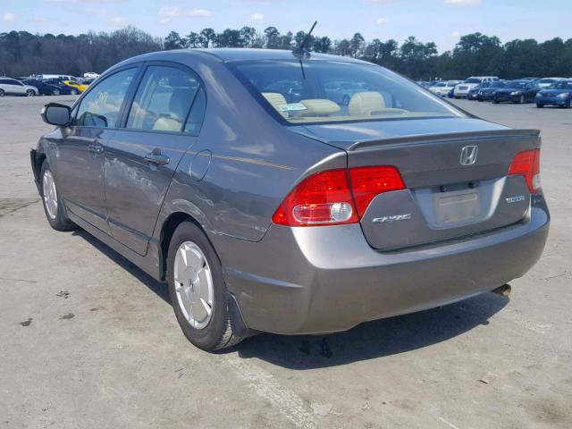 JHMFA36238S019707 - 2008 HONDA CIVIC HYBR BROWN photo 3