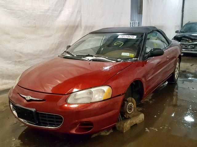 1C3EL75R32N328620 - 2002 CHRYSLER SEBRING GT RED photo 2