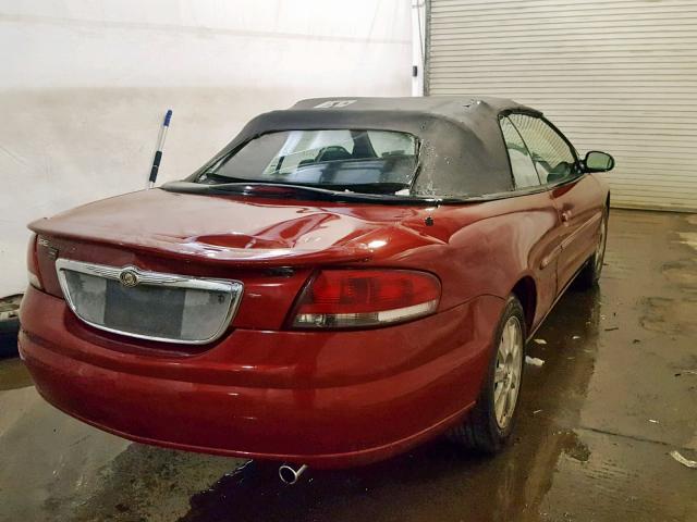 1C3EL75R32N328620 - 2002 CHRYSLER SEBRING GT RED photo 4