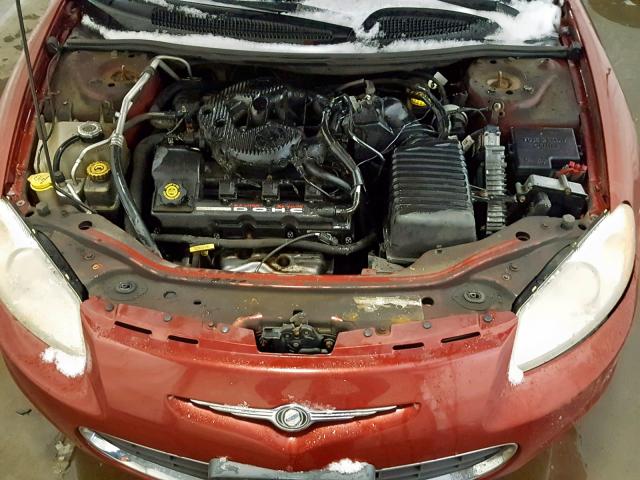 1C3EL75R32N328620 - 2002 CHRYSLER SEBRING GT RED photo 7