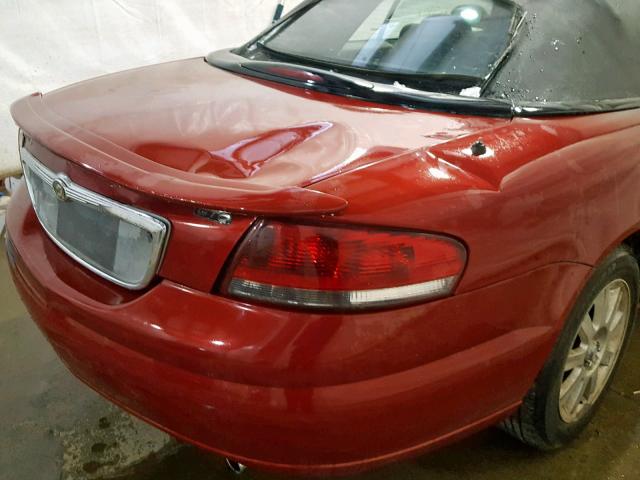 1C3EL75R32N328620 - 2002 CHRYSLER SEBRING GT RED photo 9