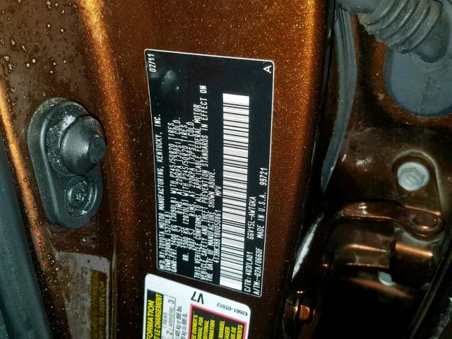 4T3BK3BB1BU050861 - 2011 TOYOTA VENZA BASE BROWN photo 10