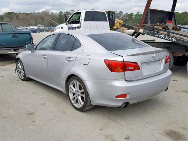 JTHBK262575026113 - 2007 LEXUS IS 250 SILVER photo 3