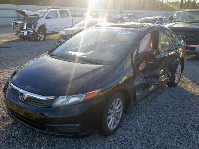 2HGFB2F93CH571697 - 2012 HONDA CIVIC EXL BLACK photo 2