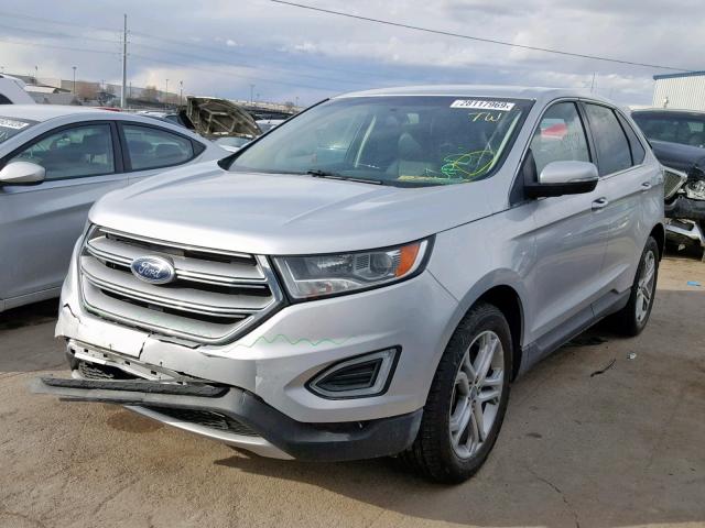 2FMTK4K98FBB56333 - 2015 FORD EDGE TITAN SILVER photo 2