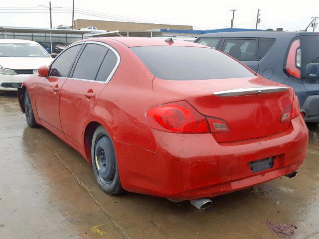 JN1CV6AP7AM401409 - 2010 INFINITI G37 BASE RED photo 3