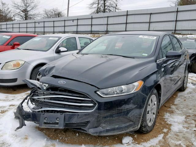 3FA6P0G78ER355620 - 2014 FORD FUSION S BLACK photo 2