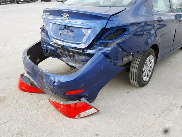 KMHCT4AE7HU215350 - 2017 HYUNDAI ACCENT SE BLUE photo 9