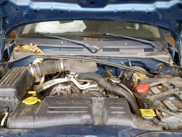 1D7HL12X43S367637 - 2003 DODGE DAKOTA SXT BLUE photo 7