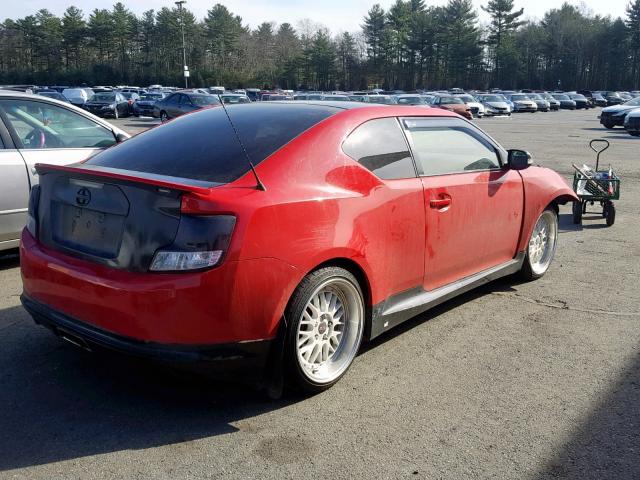 JTKJF5C7XD3051186 - 2013 TOYOTA SCION TC RED photo 4