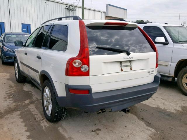 YV1CZ91H131003882 - 2003 VOLVO XC90 T6 WHITE photo 3