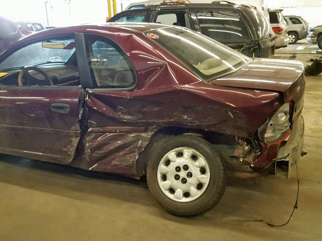 3B3ES42Y2XT564709 - 1999 DODGE NEON HIGHL MAROON photo 9