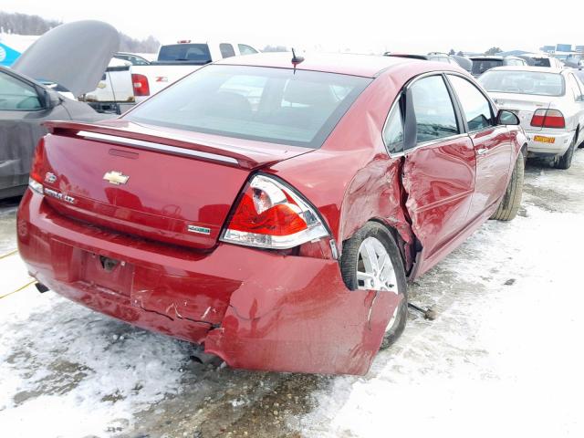 2G1WC5E38D1116972 - 2013 CHEVROLET IMPALA LTZ RED photo 4