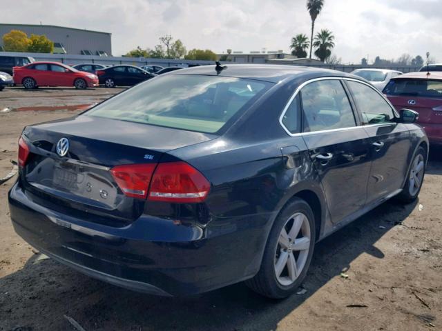 1VWBP7A37DC124743 - 2013 VOLKSWAGEN PASSAT SE BLACK photo 4