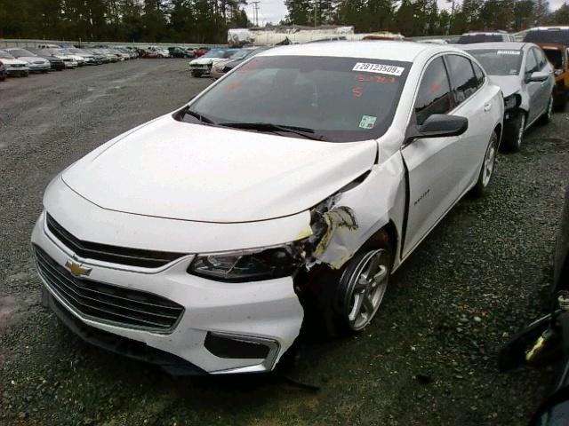 1G1ZB5ST0JF152969 - 2018 CHEVROLET MALIBU LS WHITE photo 2