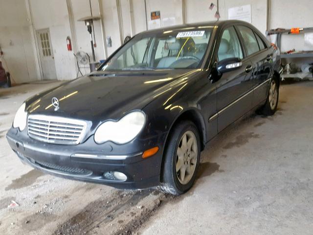 WDBRF61J62F159846 - 2002 MERCEDES-BENZ C 240 BLACK photo 2