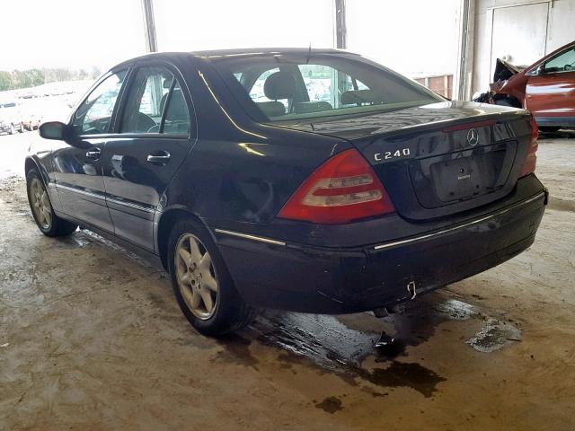 WDBRF61J62F159846 - 2002 MERCEDES-BENZ C 240 BLACK photo 3