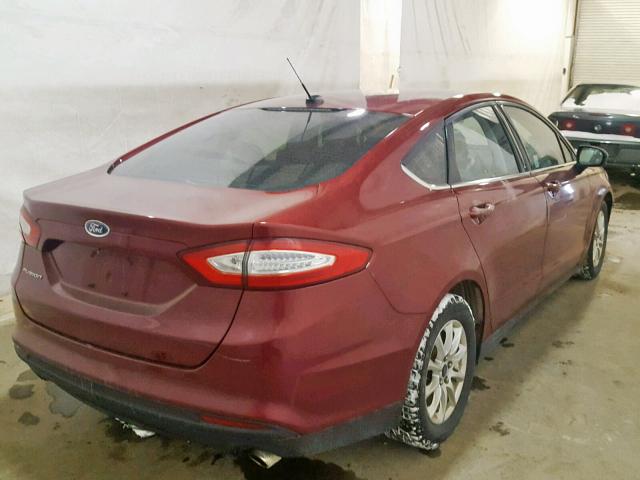 3FA6P0G76FR156535 - 2015 FORD FUSION S MAROON photo 4