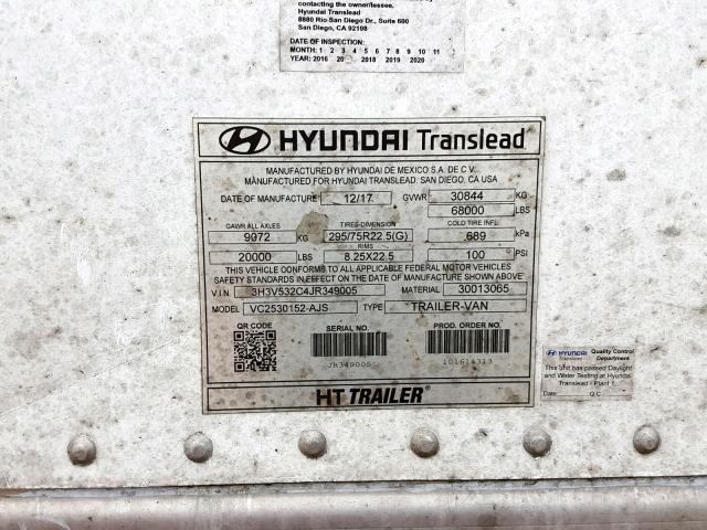 3H3V532C4JR349005 - 2018 HYUNDAI TRAILER SILVER photo 10