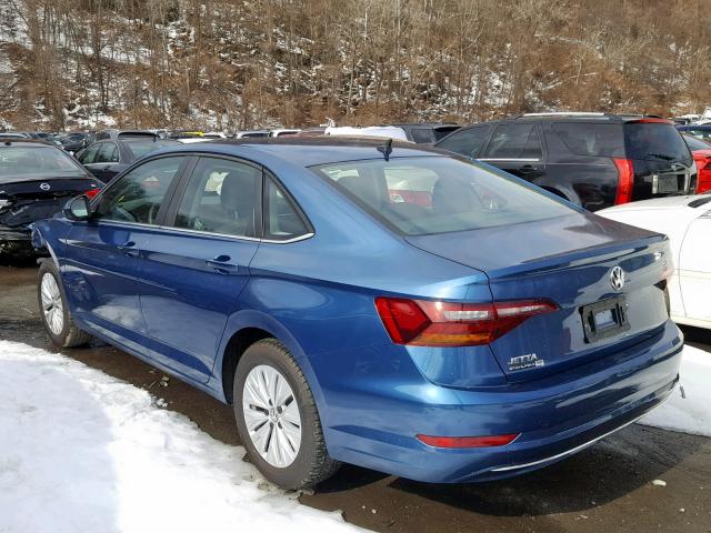 3VWC57BU8KM033672 - 2019 VOLKSWAGEN JETTA S BLUE photo 3