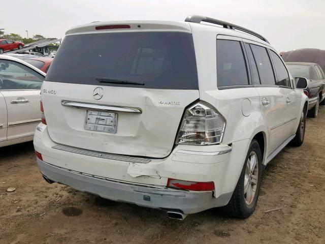 4JGBF71E69A464052 - 2009 MERCEDES-BENZ GL 450 4MA WHITE photo 4