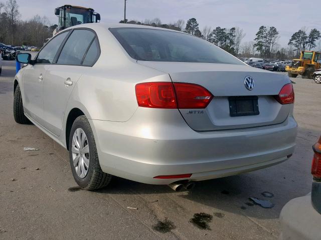 3VW1K7AJ1BM062258 - 2011 VOLKSWAGEN JETTA BASE GOLD photo 3