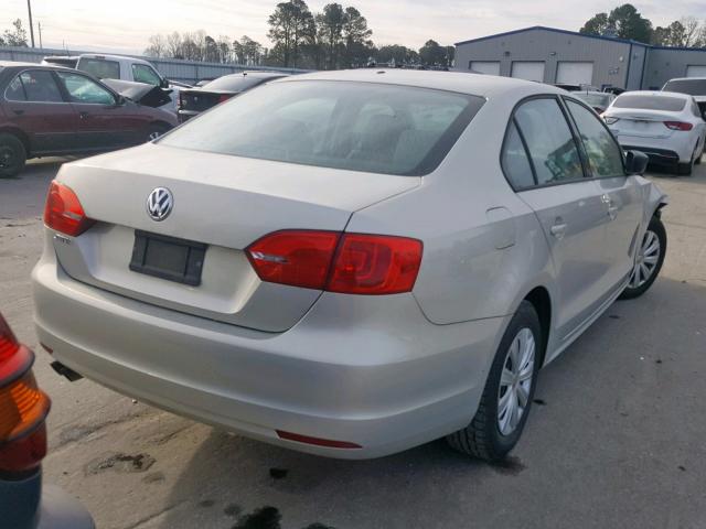 3VW1K7AJ1BM062258 - 2011 VOLKSWAGEN JETTA BASE GOLD photo 4