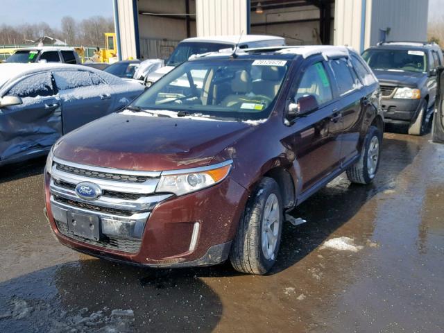 2FMDK4JC0CBA55543 - 2012 FORD EDGE SEL MAROON photo 2