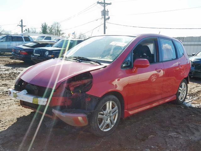 JHMGD38698S015236 - 2008 HONDA FIT SPORT RED photo 2