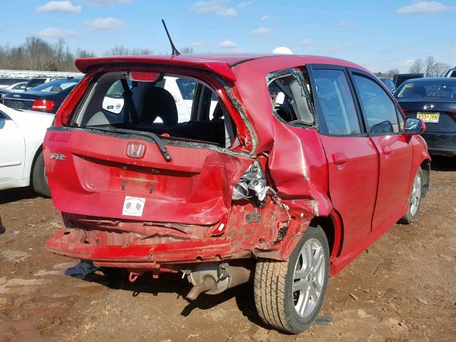 JHMGD38698S015236 - 2008 HONDA FIT SPORT RED photo 4