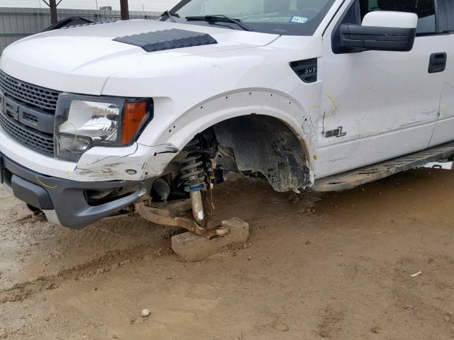 1FTEX1R68CFA69731 - 2012 FORD F150 SVT R WHITE photo 9