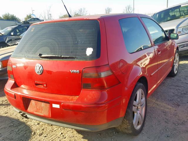 9BWDH61J934047339 - 2003 VOLKSWAGEN GTI VR6 RED photo 4