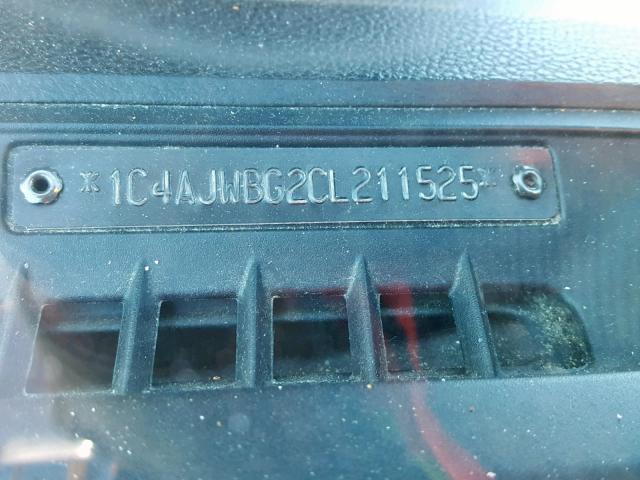 1C4AJWBG2CL211525 - 2012 JEEP WRANGLER S შავი ფოტო 10