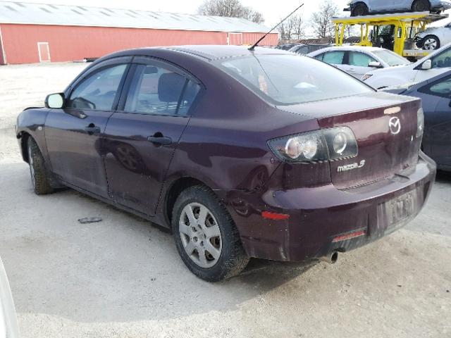 JM1BK32F781875099 - 2008 MAZDA 3 I PURPLE photo 3