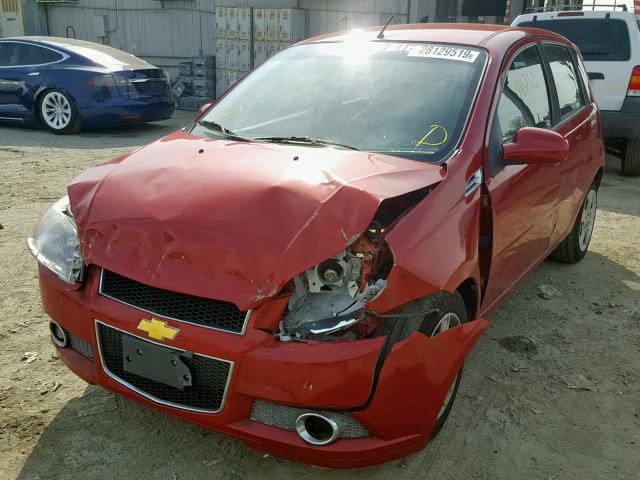 KL1TG6DE3BB237503 - 2011 CHEVROLET AVEO LT RED photo 2