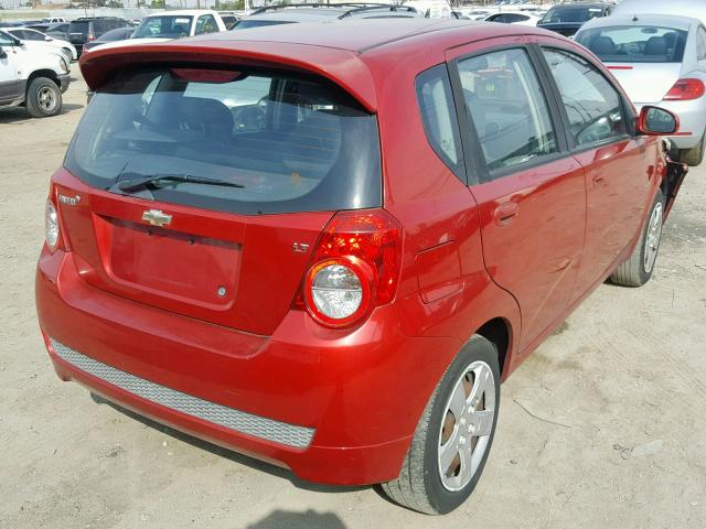 KL1TG6DE3BB237503 - 2011 CHEVROLET AVEO LT RED photo 4