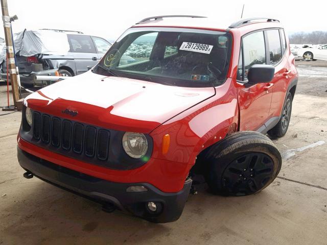ZACCJBAB0JPH48572 - 2018 JEEP RENEGADE S RED photo 2