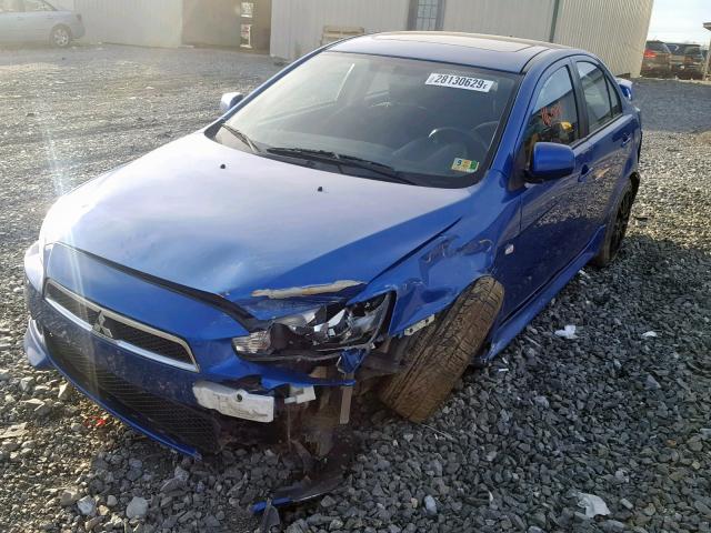 JA32U8FW2AU012697 - 2010 MITSUBISHI LANCER GTS BLUE photo 2