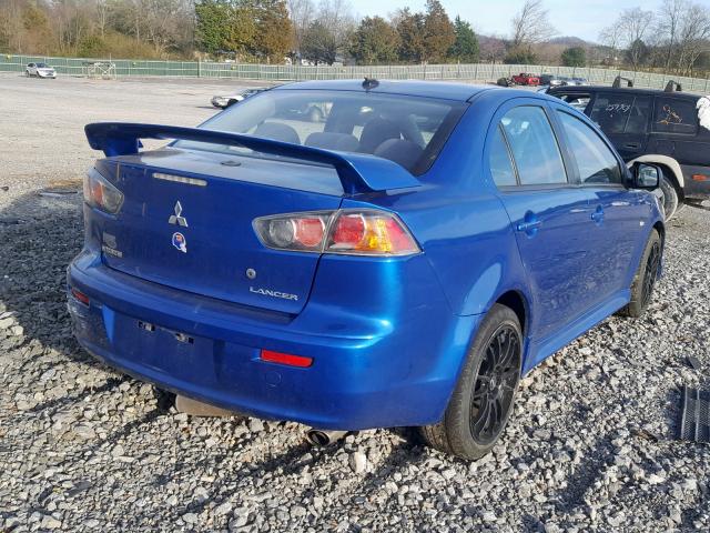 JA32U8FW2AU012697 - 2010 MITSUBISHI LANCER GTS BLUE photo 4