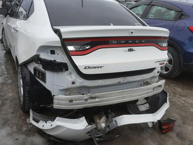 1C3CDFCH8DD133307 - 2013 DODGE DART LIMIT WHITE photo 9