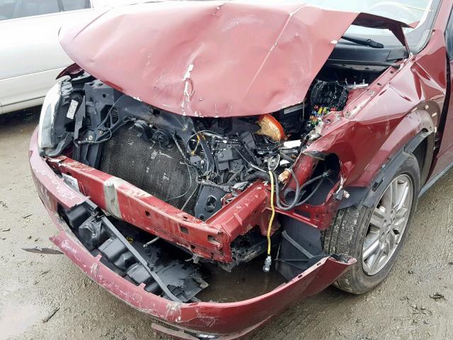 1FMDK03W28GA14928 - 2008 FORD TAURUS X L RED photo 9