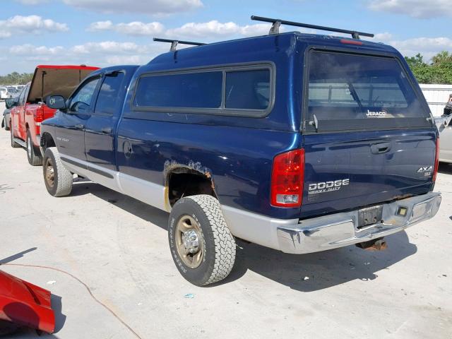 3D7KU28D93G769165 - 2003 DODGE RAM 2500 S BLUE photo 3