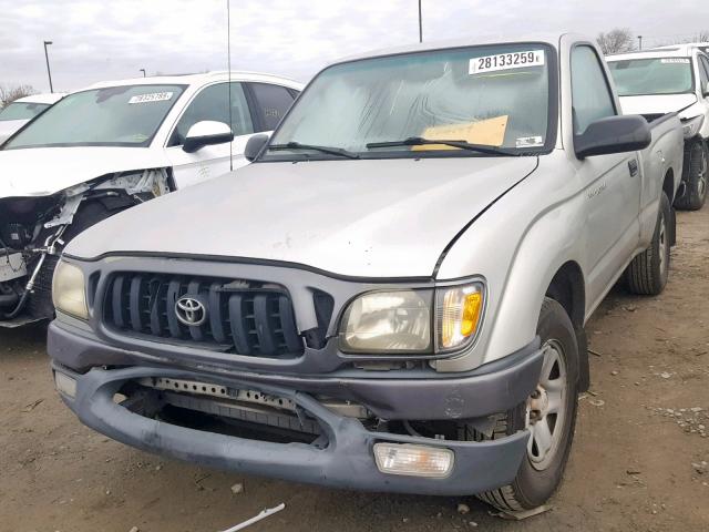 5TENL42N01Z865372 - 2001 TOYOTA TACOMA SILVER photo 2